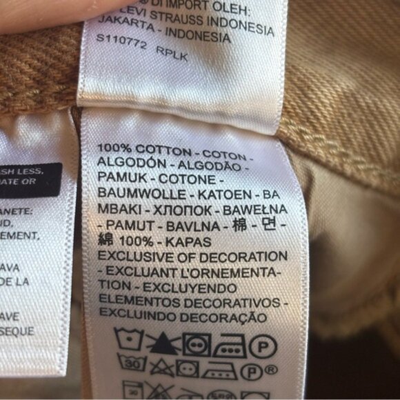 Levi’s 501 Original High Rise Straight Leg Tan Denim Jeans Women’s 25x30 NWT - Picture 8 of 9